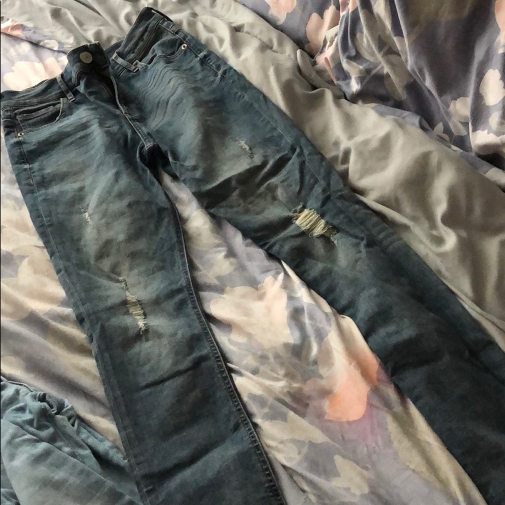 express high waisted ripped jeans